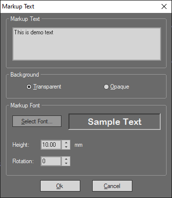 GerbView markup add text dialog